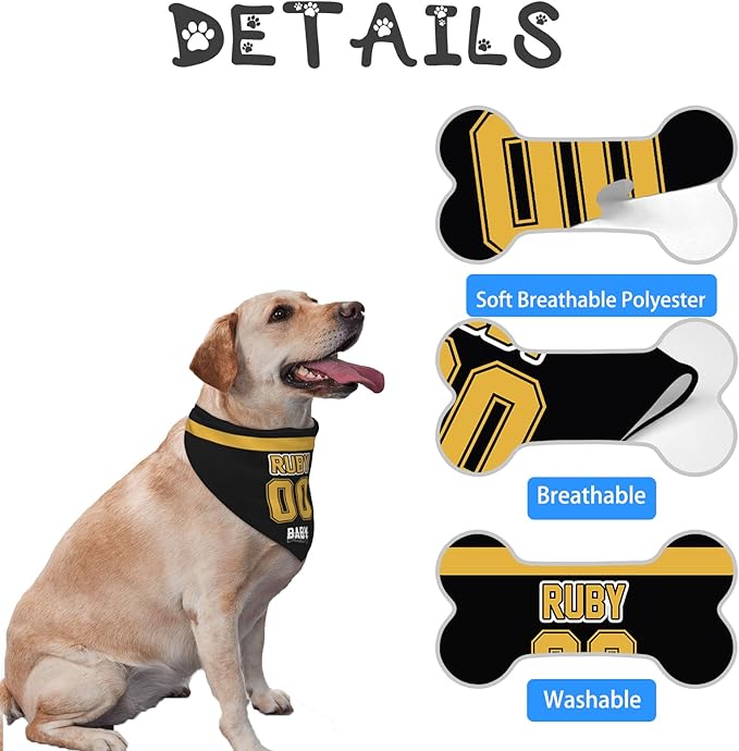 Custom Dog Bandana Personalized Dog Bandanas with Name Logo Customized Cat Neckwear Pet Scarf Triangle Bibs for Small Medium Large Dogs Cats Pets Solid