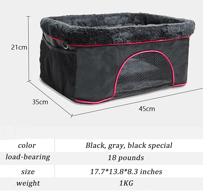 Dog Car Seat, Upgraded Dog Booster Seat with Metal Frame for Small Dogs up to 18 lb,Adjustable Pet Travel Seat with Safety Leash and Storage Pockets
