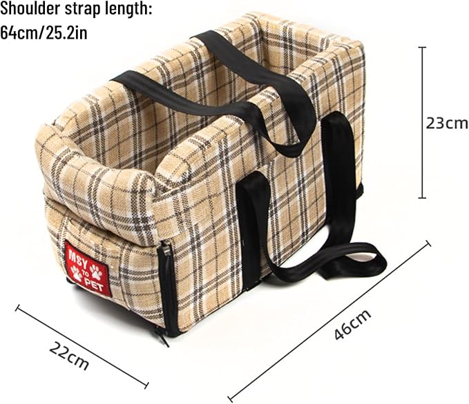 Dog Seat Centre Console Car for Small Dogs and Cats,Dog Booster Car Seat Arm Rest Dog Car Seat,Non-Slip Dog Car Seat Travel Pet Carrier Bed Front Carseats Carrier Bag Dog Basket