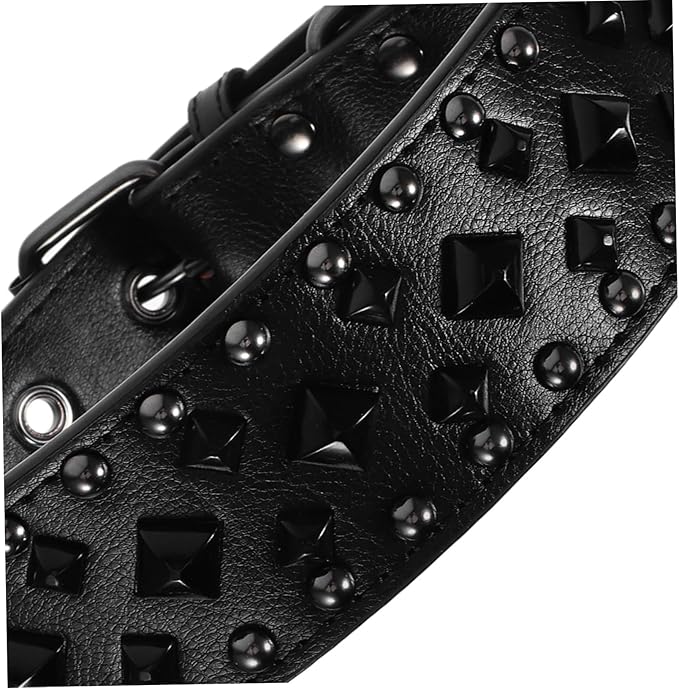 Adjustable Spiked Dog Collar with Metal Buckle and Stylish Pet Neck Protector for Large Dogs Featuring Chew Resistant Rivets and Chic Design for Everyday Use