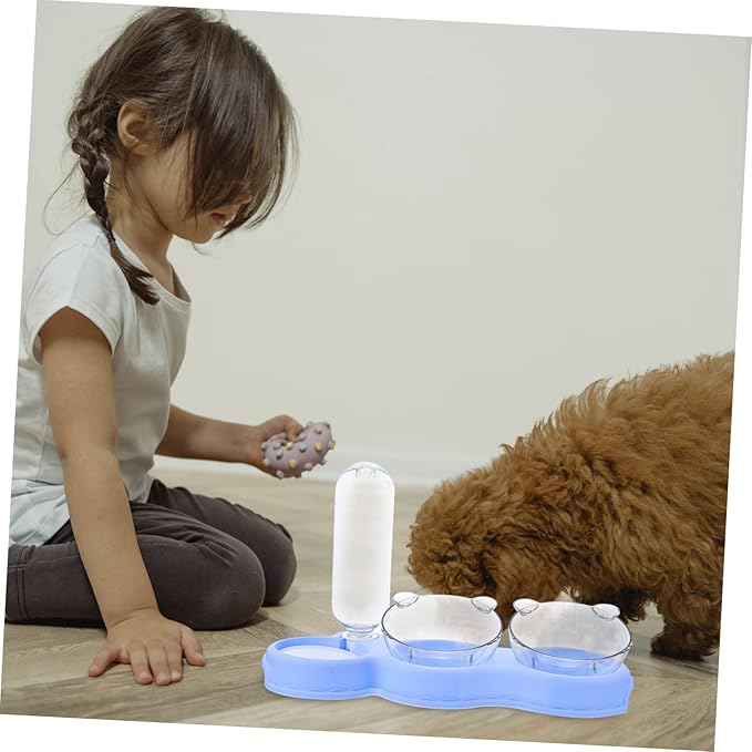 Multi Use Pet Feeder with Fall Design Transparent Detachable Water Dispenser for Cats and Dogs Practical Indoor Pet Supply