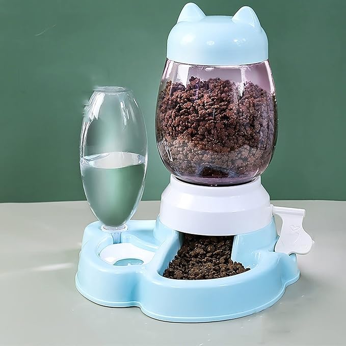 Massage cushion 2.2L Pet Water Dispenser Cat Automatic Feeder Plastic Dog Water Bottle Food Water Pet Feeding Bowl Drinking Feeder Device (Color : Grey1) (Blue1)