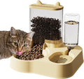 Automatic Cat Feeder, 12.4x11.02x10.63in Anti-Tip Pet Feeder Cat Food Container, Food Dispenser with 2 Bowl Splitter, 2.5kg Food & 1.3L Water Automatic Cat Feeder and Water Dispenser for Dogs Cats