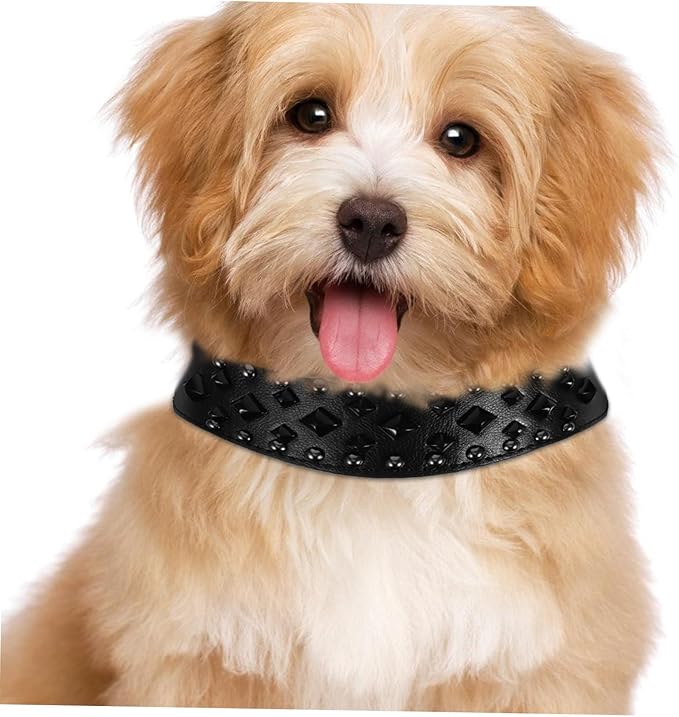 Adjustable Spiked Dog Collar with Metal Buckle and Stylish Pet Neck Protector for Large Dogs Featuring Chew Resistant Rivets and Chic Design for Everyday Use