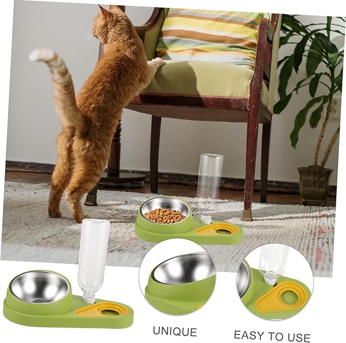 Generic Automatic Pet Feeder and Water Dispenser Capacity Pet Food and Water Bowl for Dogs and Cats Easy to Non-tip Design for Home Use