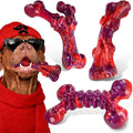 Indestructible Dog Toys for Aggressive Chewers 3-Pack: Tough Nylon Chew Toys for Medium & Large Dogs 25–80 lbs, Beef Flavor, Heavy-Duty Dog Chew Bone, Holiday Dog Gift (Red)