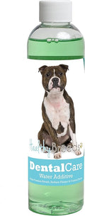 Healthy Breeds Dog Dental Care Water Additive for Staffordshire Bull Terrier - Helps Freshen Breath, Reduce Plaque & Control Tartar - Mint Flavor - 8 oz