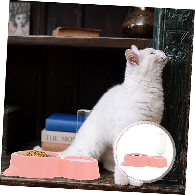 GANAZONO 1pc Automatic Pet Water Feeder Bowl Cat Dog Food Dispenser Easy to Detachable Design for Home Use Cat Ear Shape
