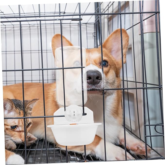 Automatic Pet Water Feeder for Cats Dogs and Pigeons Hanging Cage Drinking Tool White Ideal Portable Pet Drinking Water Dispenser for Indoor and Outdoor Use