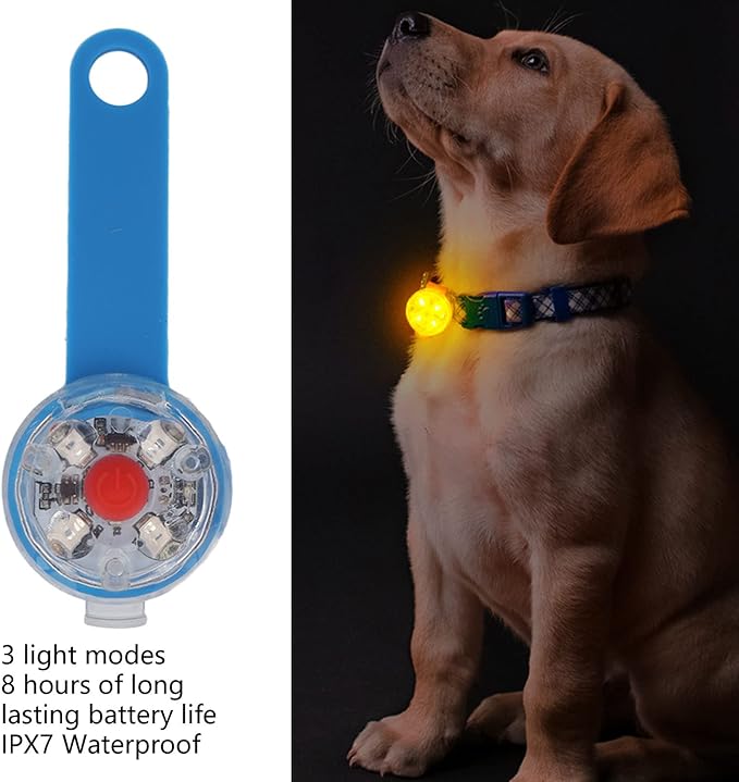 LED Light for Dog Collar, IPX7 Waterproof LED Light for Pet Collar USB Rechargeable Dog Lights Pendant Light with 3 Light Modes
