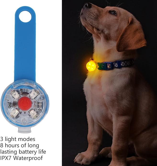 GOWENIC Dog LED Collar Light, LED Dog Safety Light for Night Walking, Rechargeable, Blue