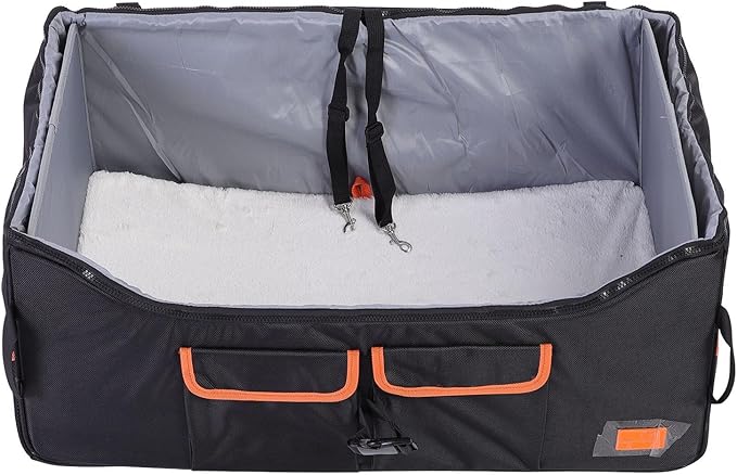 Dog Car Seat, Foldable Dog Booster Car Seat, Travel Dog Car Bed, Car Pet Seat with Mat and Adjustable Belt, Front Seat Dog Bed, Pet Car Carrier, Washable & Portable