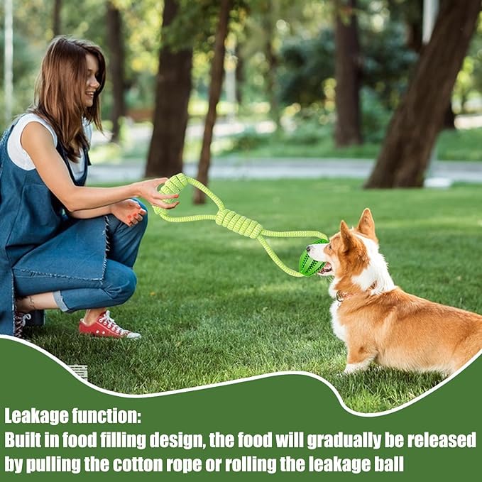 Dog Rope Ball Toy - Large Breed Dog Toy | Pet Interactive Rope Ball | Ropes Balls Dogs Large Breed | Interactive Food Dispenser String | Cotton Knot, Pet Chew Supplies for Easy Throwing