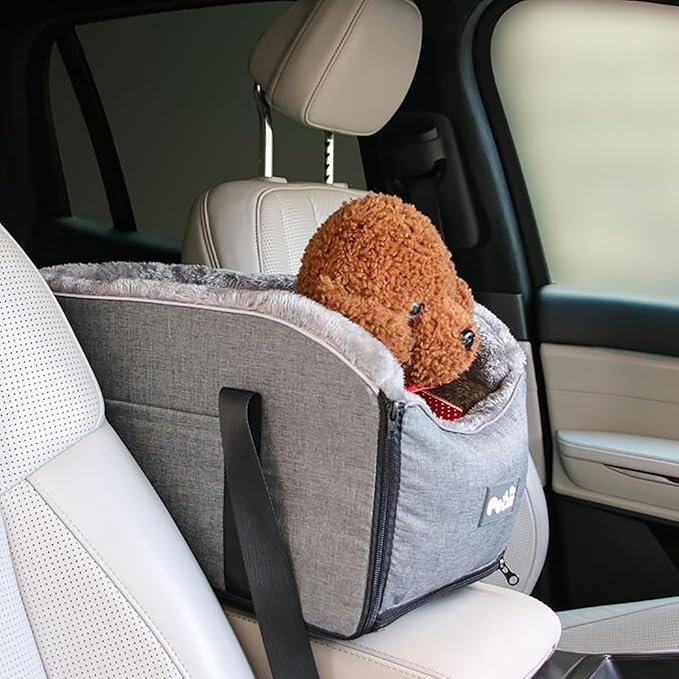 MOMOJIA Cat for Car Console Puppies Carry Bag Outdoor Travel Shoulder Sightseeing Tote Safety Strap Pet Bed for Car Travel Small Dog