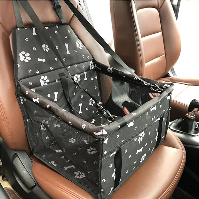 ASkinds Dog Car Seat Puppy Portable Pet Booster Car Seat with PVC Support Pipe, Anti-Collapse Elevated Car Seat for Small to Medium Dogs Cats Pets(Black)