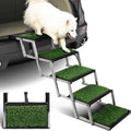 Dog Stairs for Car, Portable Folding Dog Ramps,Doggy Steps for Large Dogs with Non-Slip Grass Rug for Cars, SUV, Trucks,Lightweight Pet Ramp Supports Up to 200 lb, 5 Steps