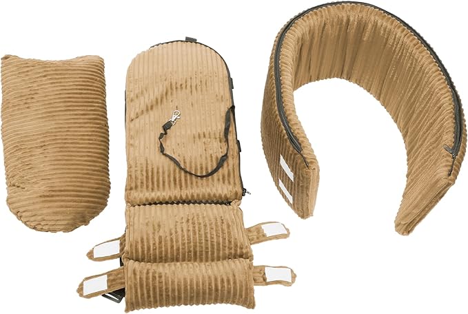 X AUTOHAUX Dog Car Seat Seat Adjustable Straps for Medium Small Sized Puppy Cat Seat Pets Soft Non Slip Bottom Travel Bed Corduroy Khaki