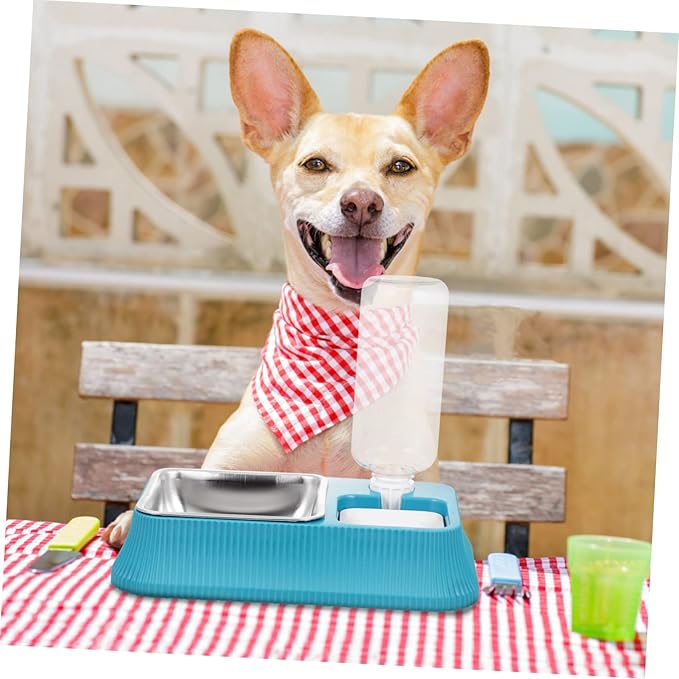 Happyyami Automatic Pet Water Dispenser Detachable Food Bowl for Cats and Dogs Dual Function Easy to Space-Saving for Indoor Use Navy
