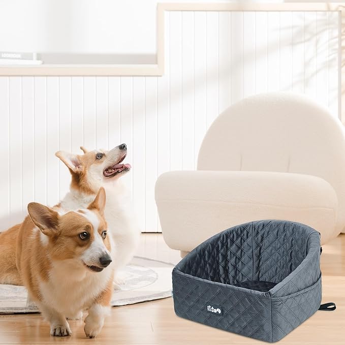 Genérico Car Seat for Small Dogs, Washable and Portable Travel Bed - Dog Bed Riser in Back Seat, for Home and Indoor Use, Long Travel