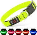Illumifun Light Up Dog Collar, USB Rechargeable LED Dog Collar, Reflective Flash Pet Lighted Collar for Nighttime Walking (GreenⅢ, Large)