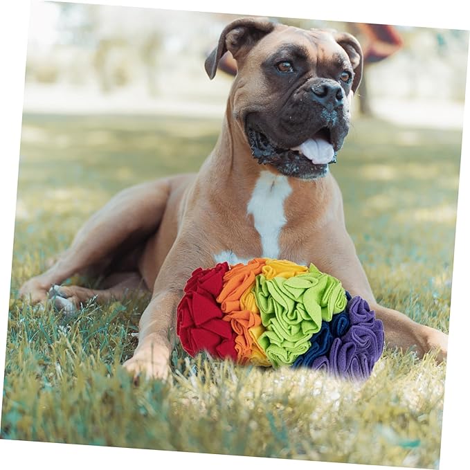 Puppy Snuffle Mat Rainbow Color Dog Hiding Pad for Slow Eating Interactive Sniffing Plaything Reduces Prevents Fast Eating Dogs