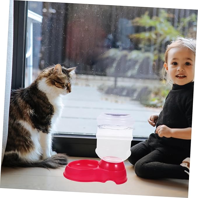 PET Automatic Drinking Fountain 3.5L Dog Water Dispenser Food Bowl Pink PET Watering Device for Cats and Dogs Easy Clean Indoor Use