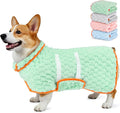 Glittme Dog Bathrobe for Drying Dogs, Super Absorbent Fleece Dog Towel Robe, Adjustable Dry Coat for Large Medium Small Dogs, Warm Pet Drying Vest for After Bath, Swimming, Muddy Walks & Car Travel