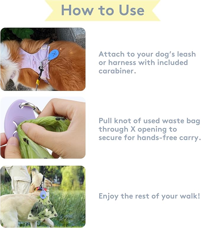 Dog Poop Bag Holder Charm for Hands-Free Carry of Used Poop Bag, Durable Eco-Friendly Silicone Dog Walking Accessory with Carabiner Clip - Mocha