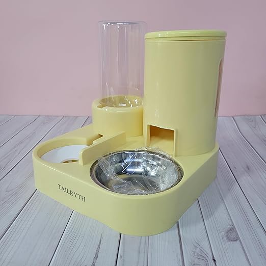TAILRYTH Pet dishes Pet Dishes for Dogs and Cats – Automatic Feeding & Watering System with Large Capacity and Easy Cleaning