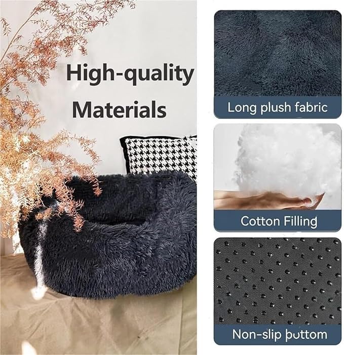 Car Seat- Pets Bed, Dog Car Bed with Straps Furry Seats with Thick Cushion for Travel, with Thick Cus for Removable and Easy to Clean