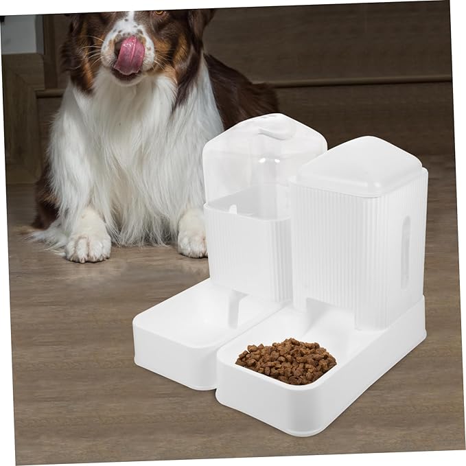 HANABASS 1set Automatic Dog Feeder Water Dispenser Food Water Bowls Easy to Pet Accessory for Home Use Smooth Design