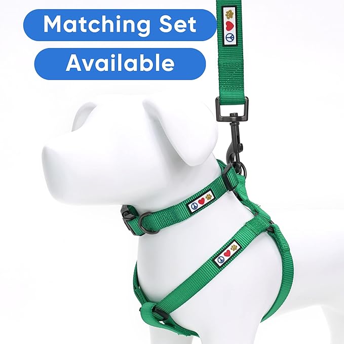 Pawtitas Solid Step-in Dog Harness – Adjustable No-Pull Vest for Puppies to Seniors, Safe & Comfortable L Lush Green