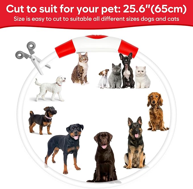 【2-Pack】 Rechargeable LED Dog Light Up Collar Set - Illuminate Night Walks with Universal Safety Light for Small, Medium, and Large Dogs (Pink&Red)