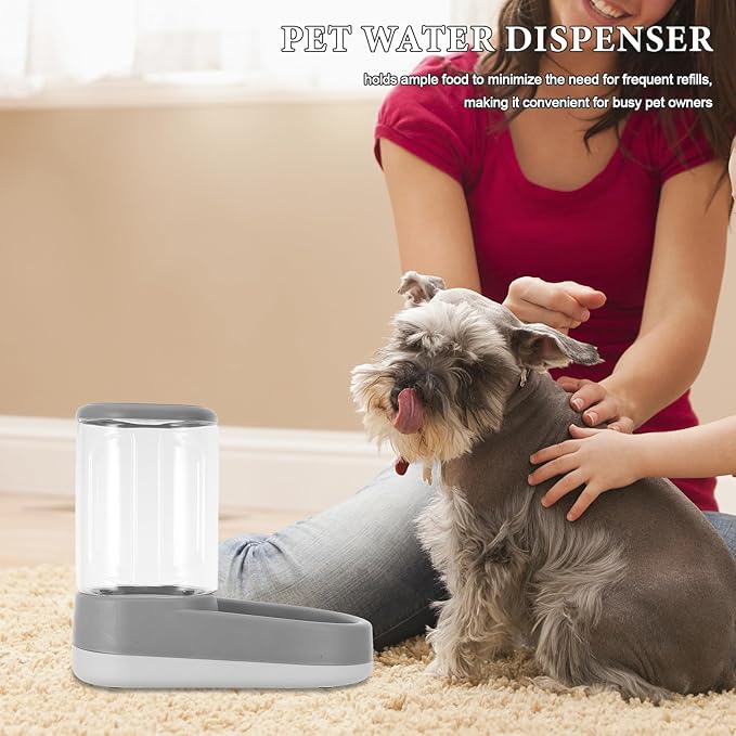 Automatic Pet Feeder and Gravity Water Dispenser for Dogs and Cats, Dual Bowl Set for Small to Large Pets, Non-Spill Food and Water Bowl Suitable for Puppies and Kittens