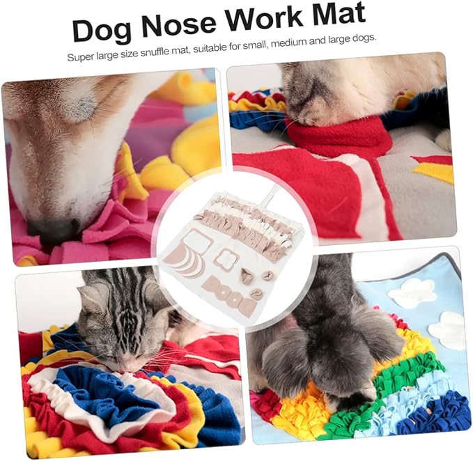 POPETPOP Pet Snuffle Mat for Dogs Activity and Feeding Pad with -Skid Backing for Nose Work and Slow Feeding Small Removable and Washable Design
