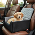 Dog Car Seat for Medium Small Dogs, Memory Foam Dog Booster Seat, Travel Safe Bed with Safety Belts Detachable Washable, Anti-Slip Base