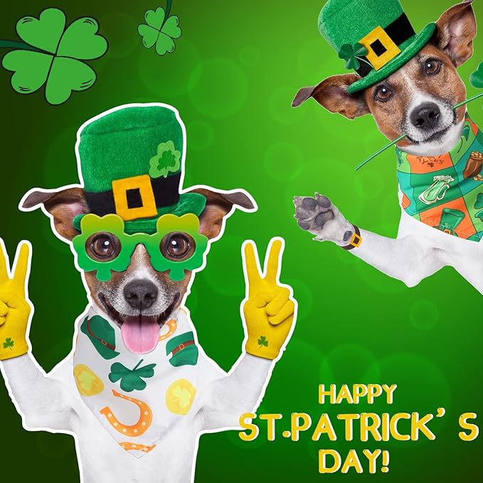 Kigeli 120 Pcs Holiday Dog Bandanas Bulk Valentine's Day Bandana for Dogs St. Patrick's Day Easter Holiday Puppy Scarf Set Triangle Pet Bibs for Small Medium Large Puppy Cats（25.6 x 17.7 x 17.7 in