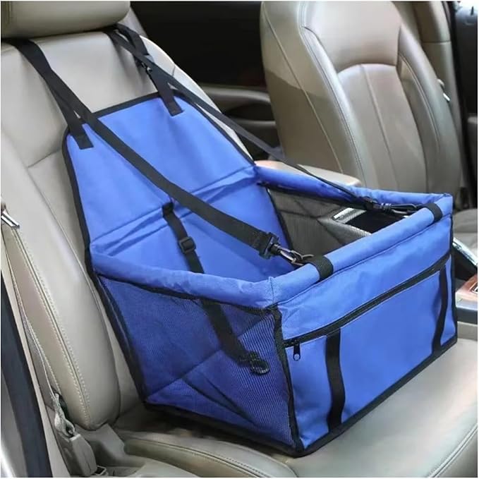 Pet Car Seat Waterproof Foldable Travel Pet Dog Seat Cat Dog Travel Bag Pet Car Ride Supplies(Blue)