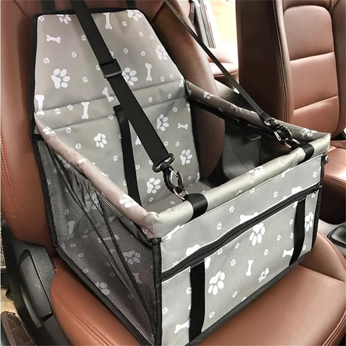 ASkinds Dog Car Seat Puppy Portable Pet Booster Car Seat with PVC Support Pipe, Anti-Collapse Elevated Car Seat for Small to Medium Dogs Cats Pets(Gray)