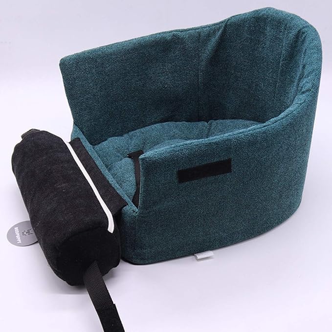 Dog Car Seat for Small Dogs Or Cats,Puppy Booster Seat Dog Travel Car Carrier Bed on The Armrest,Washable Pet Bed with Clip-On Safety Leash, Dog Car Safety Seats