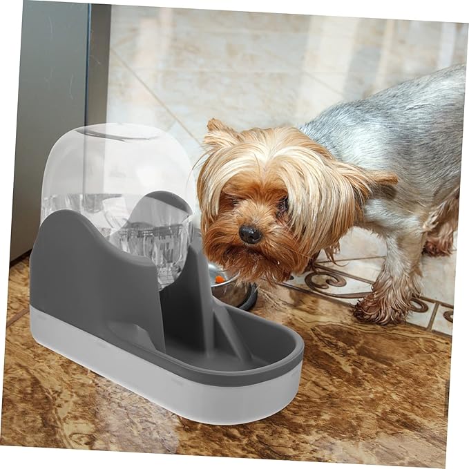 1pcs Cat Water Dispenser Large Capacity Automatic Gravity Pet Feeder for Dogs and Cats Bite-Resistant and Shatter-Resistant Plastic Easy to Clean and Removable Bowl Stylish Grey