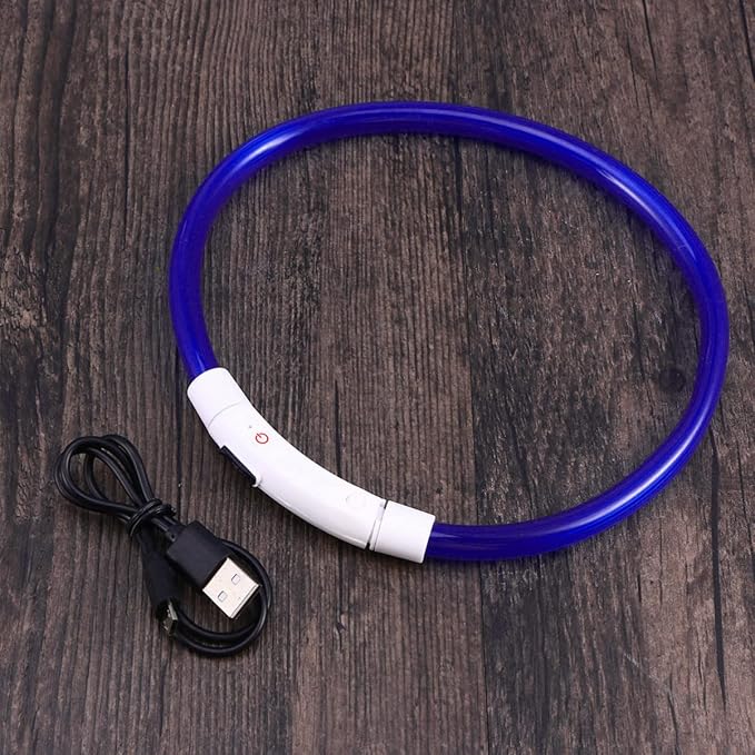 Led Glowing Dog Collar USB Rechargeable Pet for Night Safety Energy-Saving Design Flexible Outdoor Use