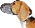 Dog Muzzle Medium Sized Dogs Anti Bite Bark Soft Air Mesh Muzzles Reflective Ajustable Full Coverage Dog Mouth Guard Cover for Grooming Scavenging Black M