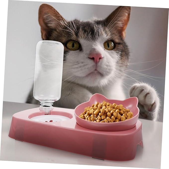 DECHOUS Non-Slip PET Drinking Bowl Set Stable Automatic Water Dispenser Food Feeder for Cats and Dogs Sturdy Spill Design for Indoor Use