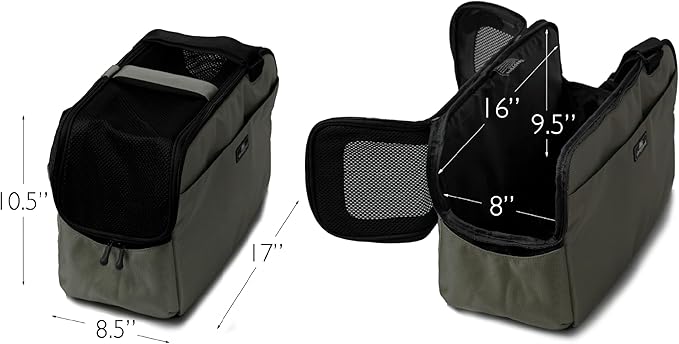 Sleepypod Atom - Airline Approved Pet Carrier and Crash-Tested Car Seat for Cats and Dogs up to 12 lbs (Olive Green)