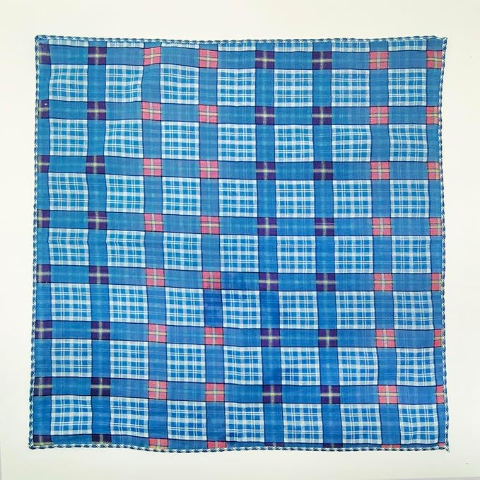 Double Layers Two Tones Dog Cotton Square Bandana Bibs Scarf Kerchief for Small Medium Dogs Boy or Girl - DCB23 B&W