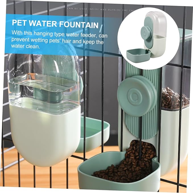 VANZACK 3pcs Hanging Pet Water Dispenser for and Easy to Install and for Pet Cages Prevents Wet Fur