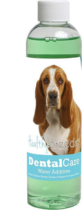 Healthy Breeds Dog Dental Care Water Additive for Basset Hound - Helps Freshen Breath, Reduce Plaque & Control Tartar - Mint Flavor - 8 oz