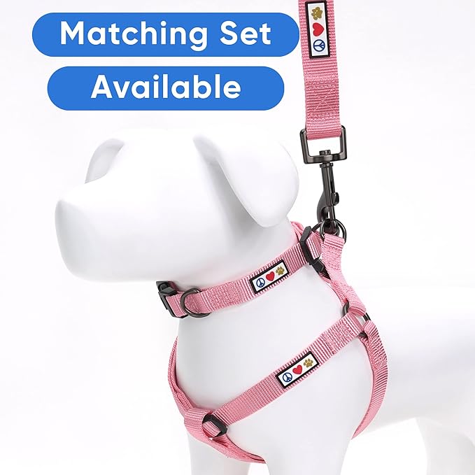 Pawtitas Solid Step-in Dog Harness – Adjustable No-Pull Vest for Puppies to Seniors, Safe & Comfortable L Millennial Pink