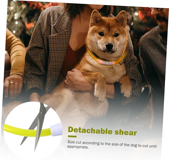 GANAZONO Pet Glow Collar Dog Led Collar USB Rechargeable Reflective Dog Harness for Night Walking